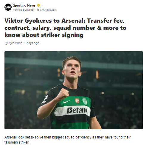 Gyokeres to the Gunners: Game Changer?