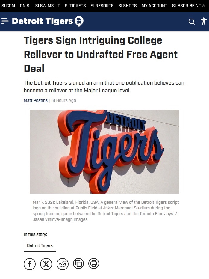 Tigers Nab Undrafted Arm—Hidden Gem?