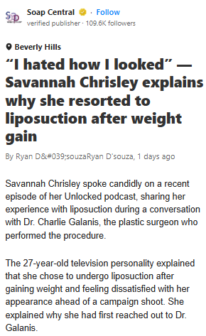Savannah Chrisley Spills on Her Surgeries