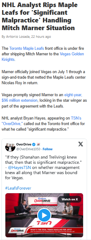 Did the Leafs Botch the Marner Trade?