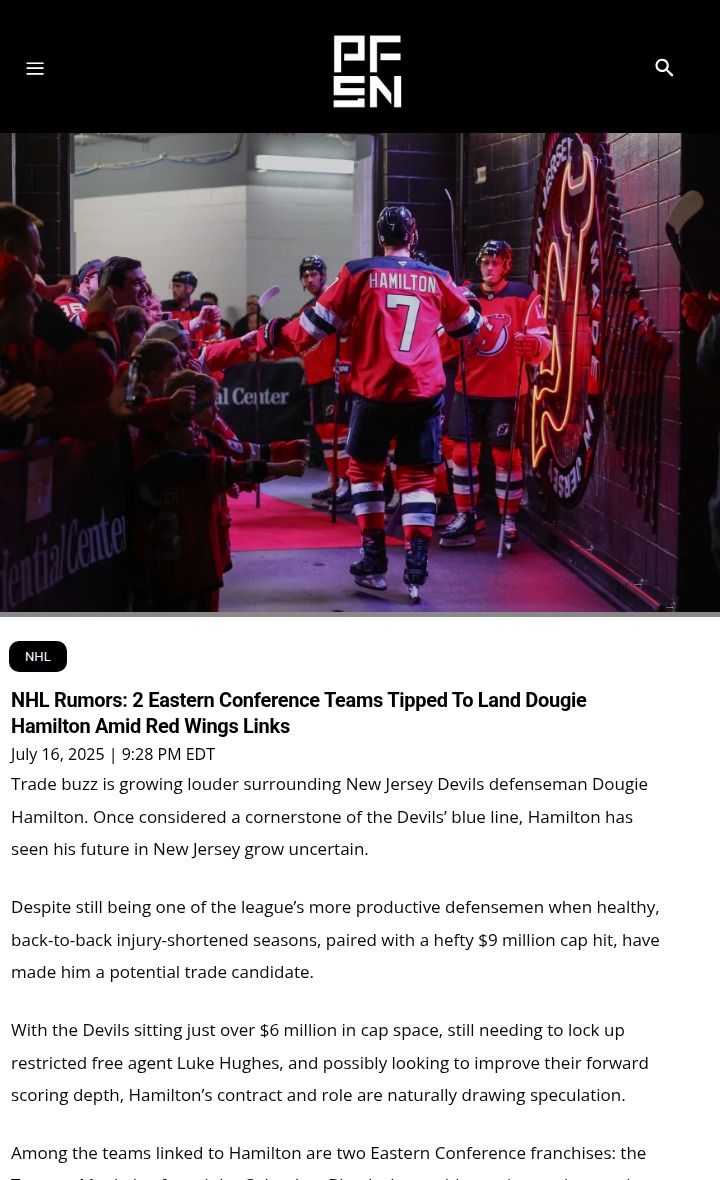 Dougie Hamilton Trade Rumors Heating Up