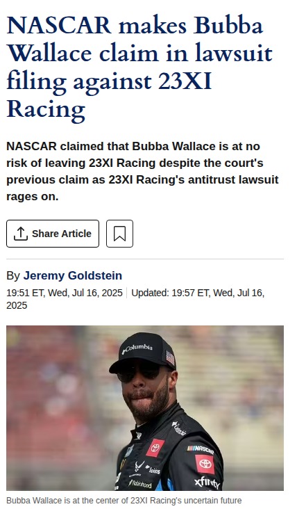 Bubba Wallace Drama: NASCAR vs. 23XI