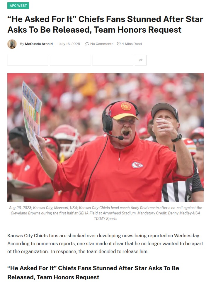 Justyn Ross Era Ends: Chiefs Grant Release