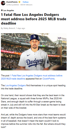 Dodgers’ Bullpen: The Missing Piece?
