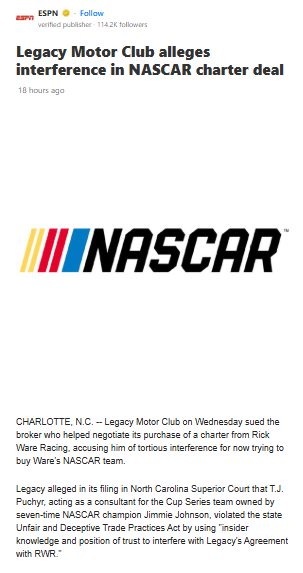 Charter Chaos: Jimmie Johnson vs. RWR