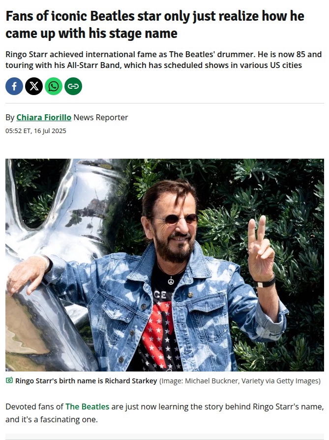 Ringo’s Stage Name Origin Shocks Fans 🤯