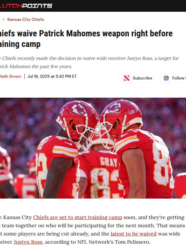 Chiefs Cut Justyn Ross: WR Room Shakeup!