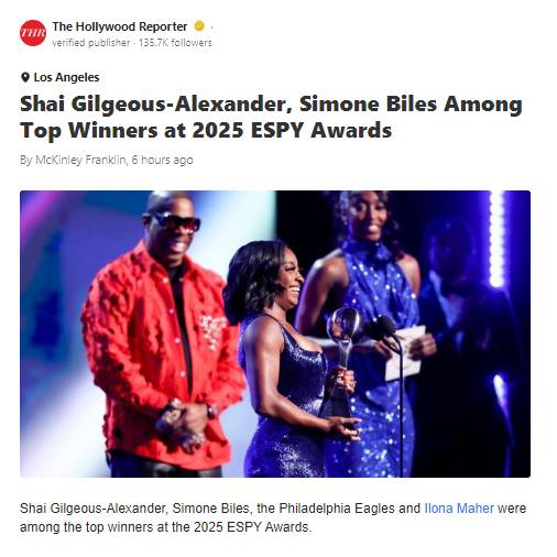 Simone Biles Stuns at ESPYs Again!
