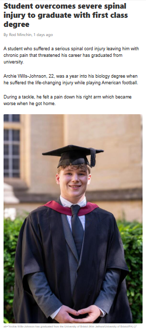 From Spinal Injury to First Class Degree!