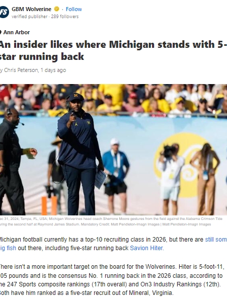 Wolverines in the Driver’s Seat for Hiter?