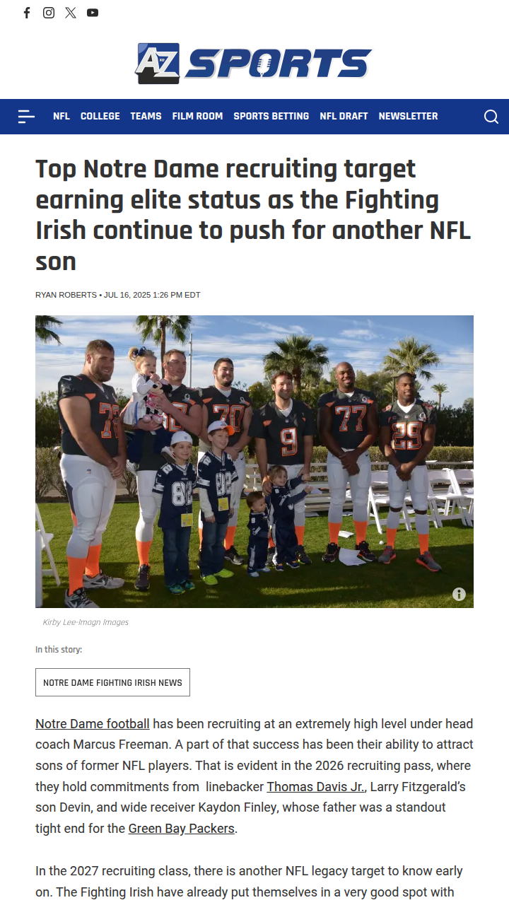 Witten Watch: Irish Eye Another NFL Legacy