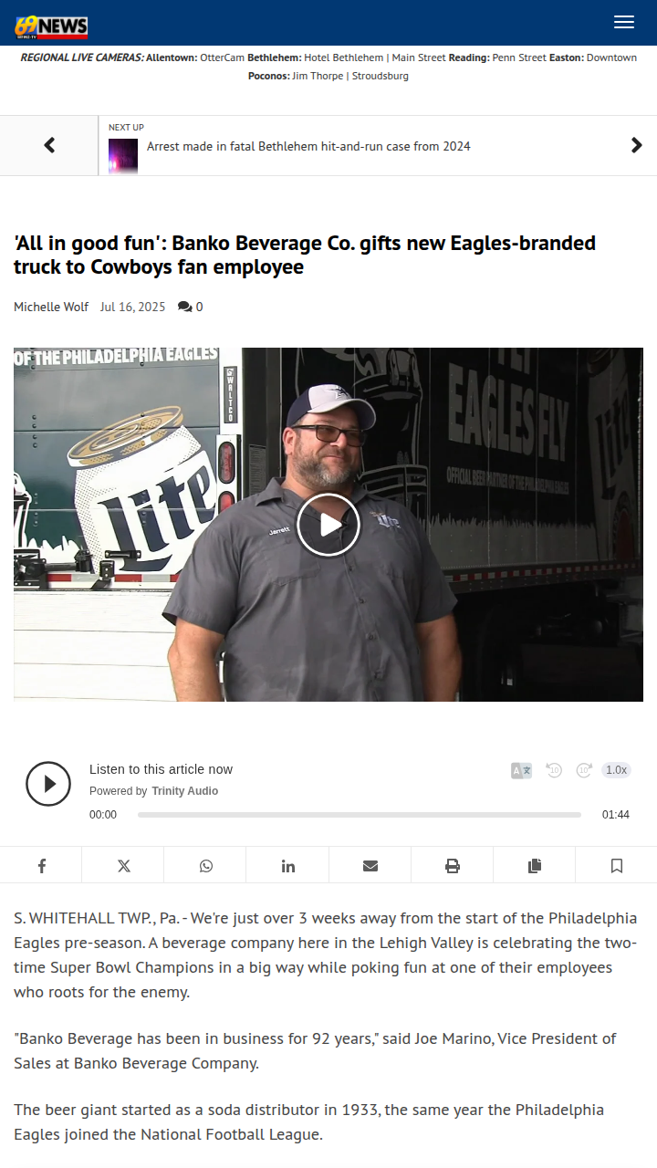 Cowboys Fan Stuck Driving Eagles Truck?!
