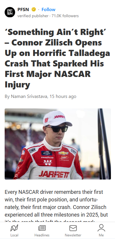 Zilisch’s Talladega Nightmare: Still Feeling It