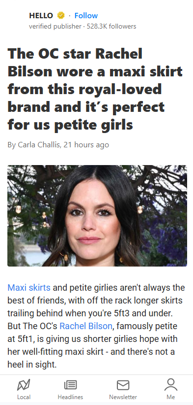 Rachel Bilson’s Petite Maxi Skirt Hack