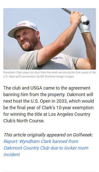 Wyndham Clark’s Oakmont Ban: Fair or Foul?