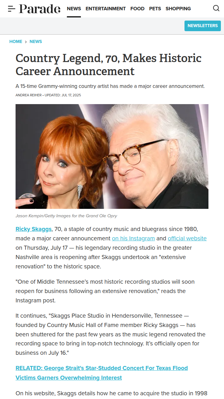 Ricky Skaggs’ Studio Comeback! 🎤