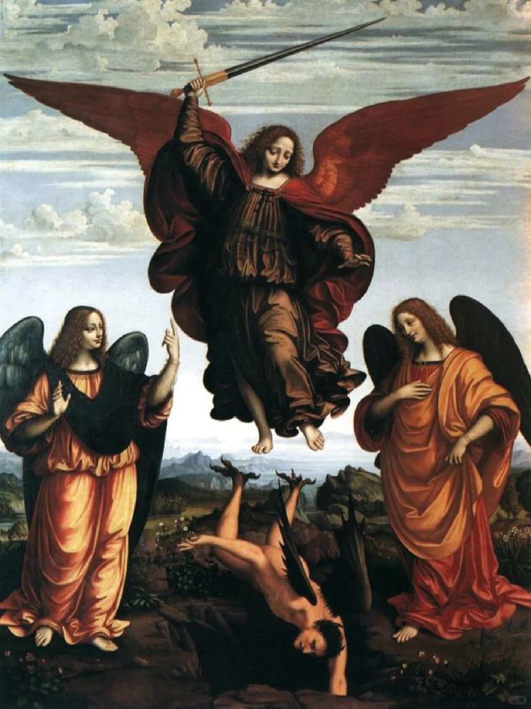 The Archangel Michael defeats Satan.