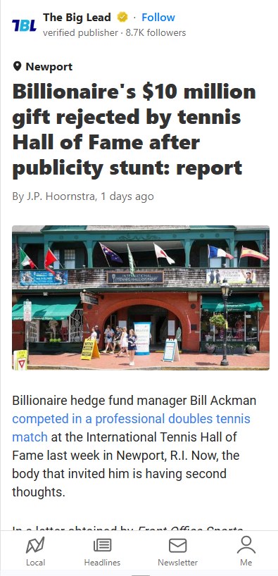 Billionaire’s Tennis Stunt Backfires Hard