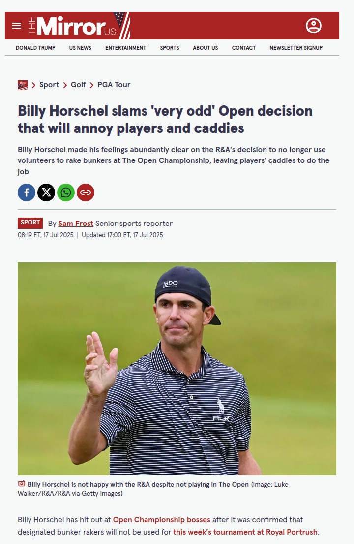 Bunker Drama at The Open: Horschel Sounds Off