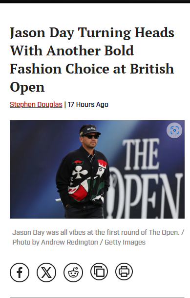 Jason Day’s Wild Card Look at The Open