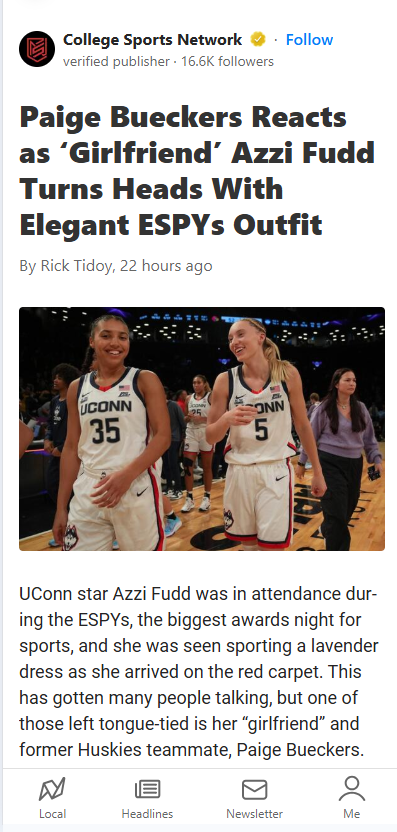 Azzi Fudd’s ESPYs Look Has Paige Swooning