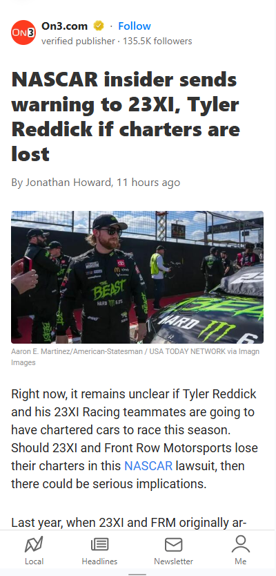 Could Reddick Bolt 23XI Over Charter Drama?