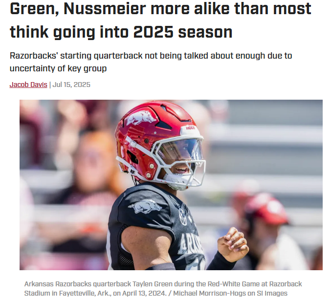 Green vs. Nuss: SEC QB Showdown Brewing