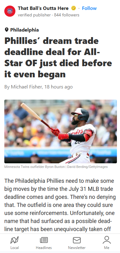 Buxton Stays Put: Phillies’ Outfield Woes Continue