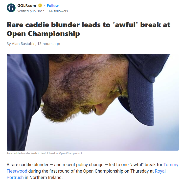 Fleetwood’s Open Hopes Hit by Bunker Blunder