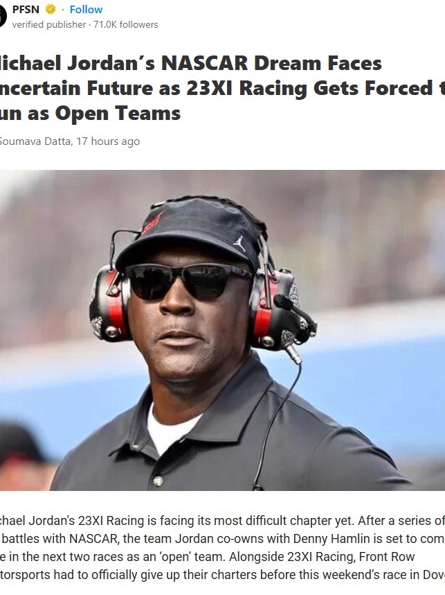 MJ’s 23XI Racing Faces Charter Showdown
