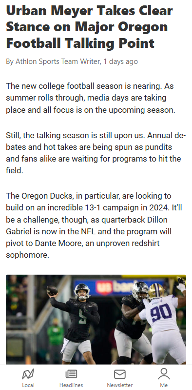 Urban Meyer: Ducks Already Blue Bloods?