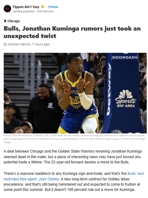 Kuminga Eyes Bulls, But Giddey Stands in Way