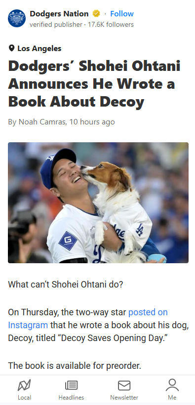 Ohtani’s Dog Decoy Gets His Own Book! 🐶