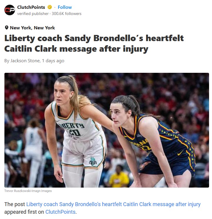 Liberty’s Brondello Shows Class for Caitlin