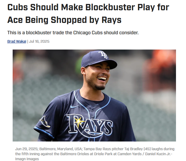 Should the Cubs Go All-In for Taj Bradley?