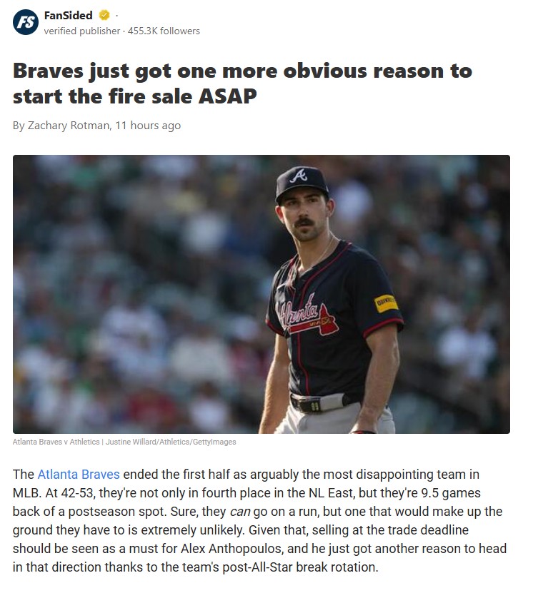Braves Rotation Woes: Time to Sell?