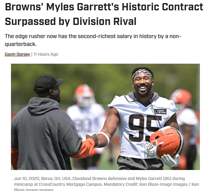 Watt Tops Garrett’s Deal—AFC North Arms Race!