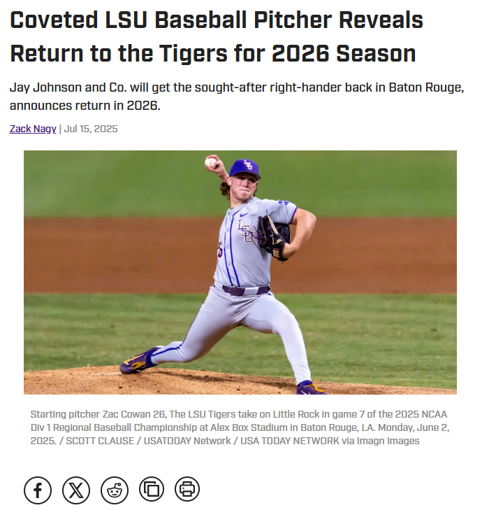 Zac Cowan Runs It Back for LSU in ‘26!
