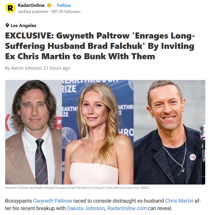 Gwyneth’s Ex Moves In?! 🏠