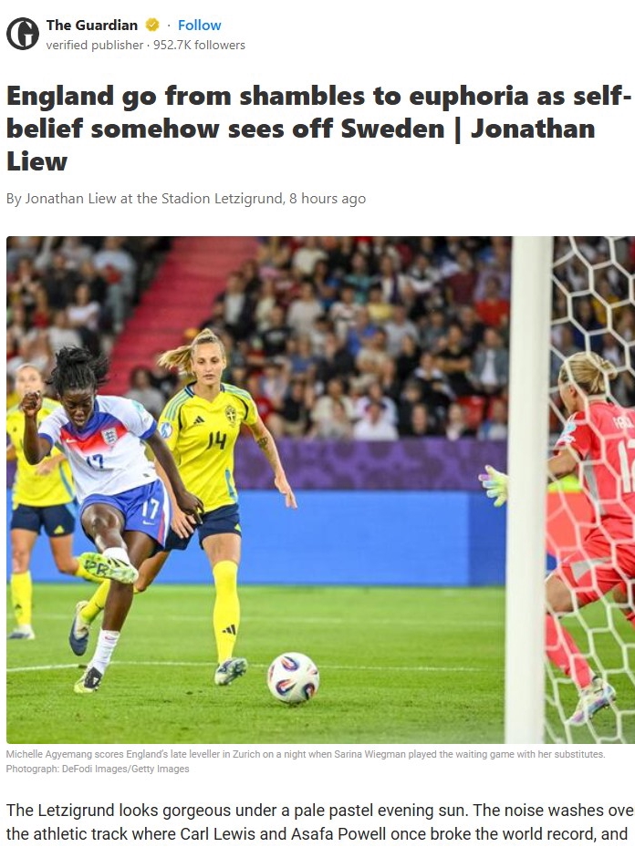 England’s Epic Comeback vs Sweden: Belief Wins