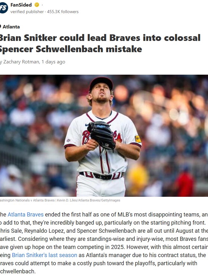 Should Braves Risk Schwellenbach for Snit?