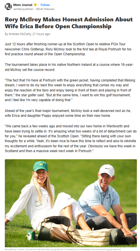 Rory’s Redemption Run at Portrush?