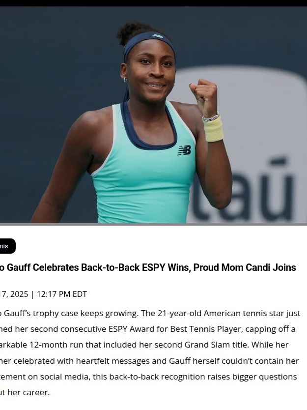 Coco Gauff Doubles Down at the ESPYs!