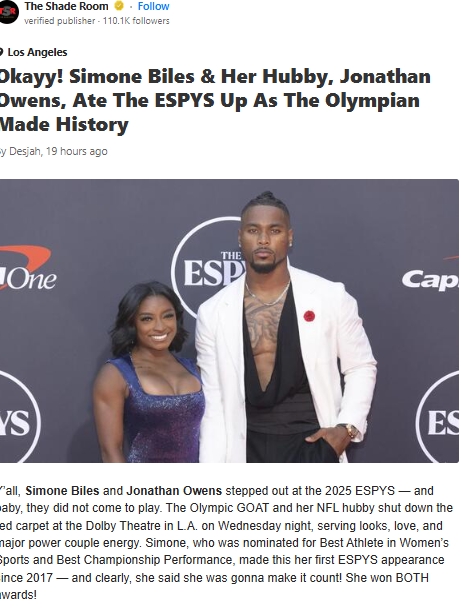 Simone Biles Makes ESPYS History!