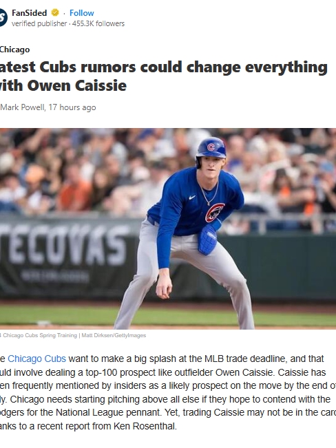 Should the Cubs Risk Trading Caissie?