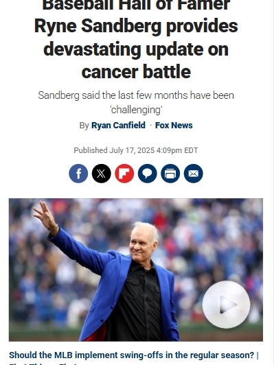 Ryne Sandberg’s Tough Cancer Update