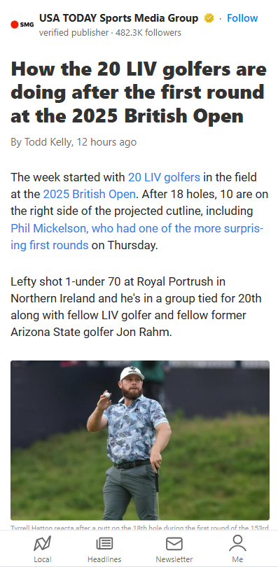 Lefty & Hatton Lead LIV Charge at Portrush