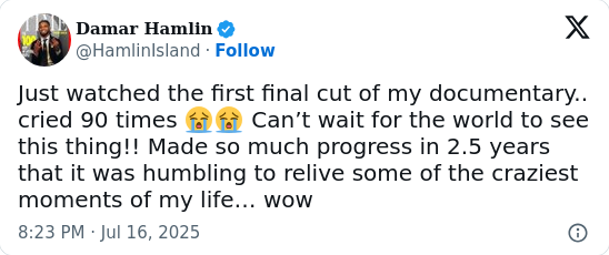 Damar Hamlin’s Tears Over His Doc 😭