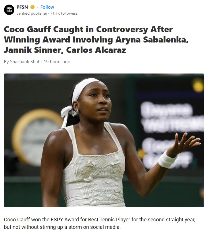 Gauff’s ESPY Win: Fair or Fan Favorite?