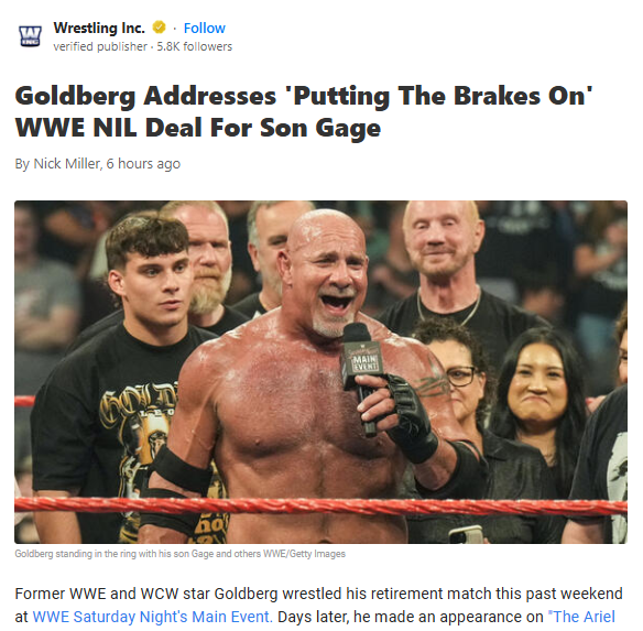 Goldberg Slams WWE’s Offer for Son Gage